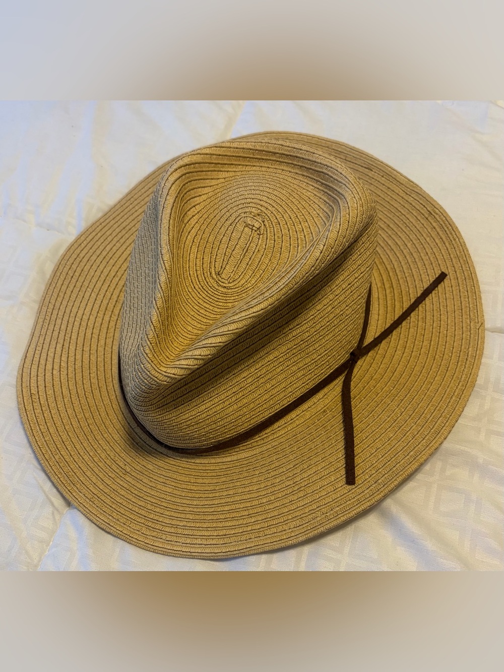 Women’s Straw Sun Hat with Brown Band